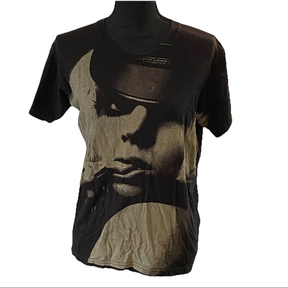 2010 LADY GAGA Size Small The Fame Monster DOUBLE-SIDED AOP Black Shirt TULTEX